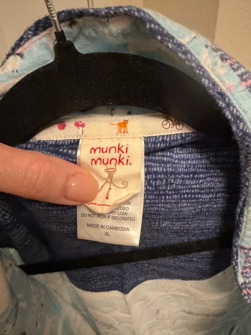 Munki Munki Womens 2 Piece Flannel Classic Pajama Set Light Blue Dog XL - Picture 5 of 10